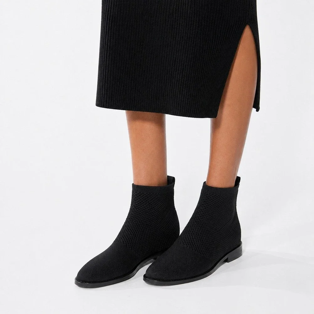 Eileen Fisher Stretch Rack Knit Sock‎ Ankle Bootie Women's Size 10 Round Toe